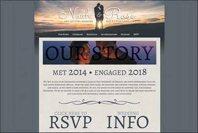 wedding couple sample website